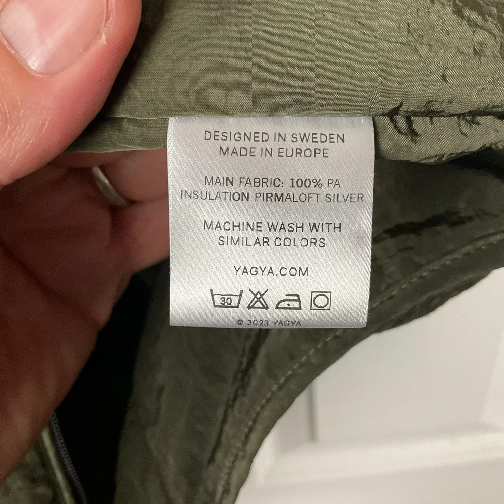 YAGYA Women's Olive Green Quilted Riding Vest Primaloft Silver Size L | Europe
